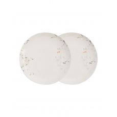 Тарелка закусочная 21 см, 2 шт, фарфор, белая, Цветы и листья, Primrose ANNA LAFARG