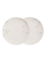 Тарелка закусочная 21 см, 2 шт, фарфор, белая, Цветы и листья, Primrose ANNA LAFARG