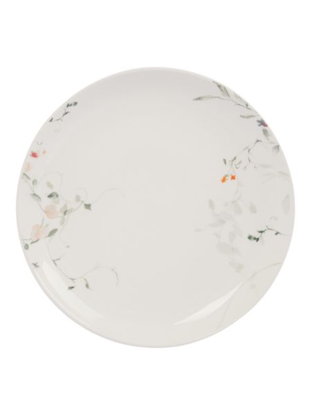 Тарелка закусочная 21 см, 2 шт, фарфор, белая, Цветы и листья, Primrose ANNA LAFARG
