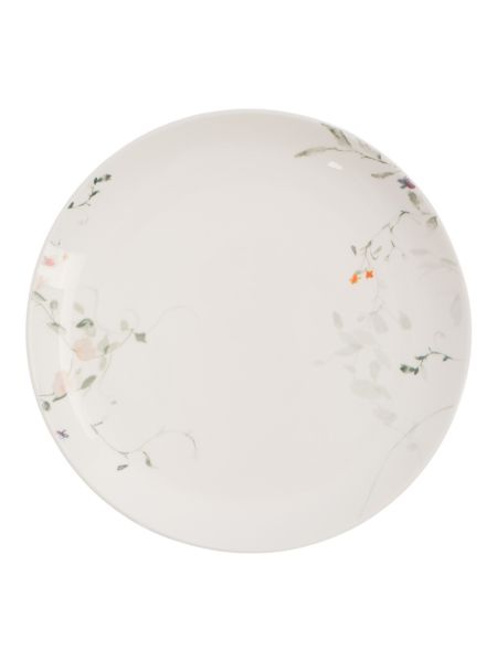 Тарелка закусочная 21 см, 2 шт, фарфор, белая, Цветы и листья, Primrose ANNA LAFARG
