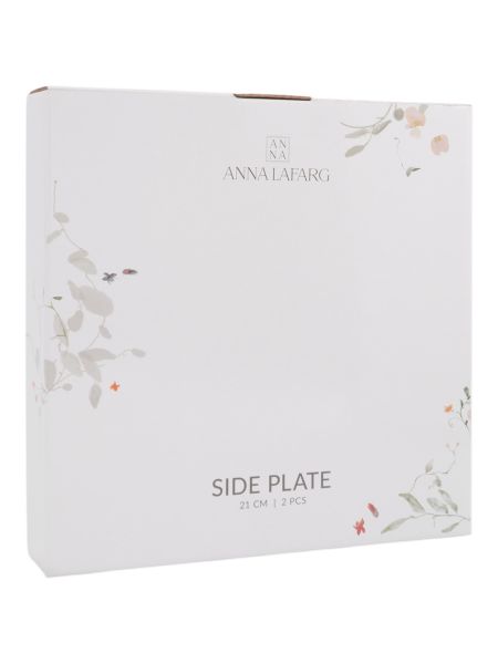 Тарелка закусочная 21 см, 2 шт, фарфор, белая, Цветы и листья, Primrose ANNA LAFARG