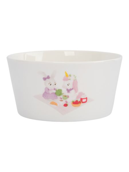 Набор детской посуды на 1 персону, 3 предмета, фарфор, белый, Сказочные животные, Fabulous animals ANNA LAFARG