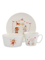 Набор детской посуды на 1 персону, 3 предмета, фарфор, белый, Животные в цирке, Circus ANNA LAFARG