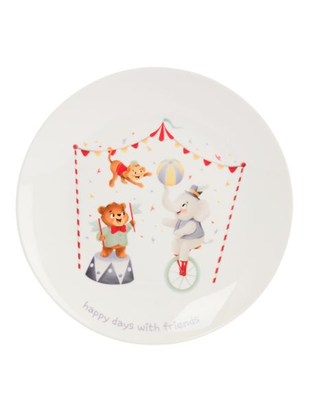 Набор детской посуды на 1 персону, 3 предмета, фарфор, белый, Животные в цирке, Circus ANNA LAFARG