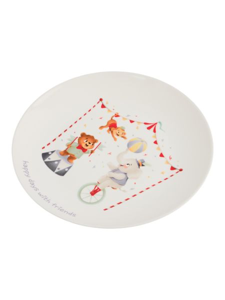 Набор детской посуды на 1 персону, 3 предмета, фарфор, белый, Животные в цирке, Circus ANNA LAFARG