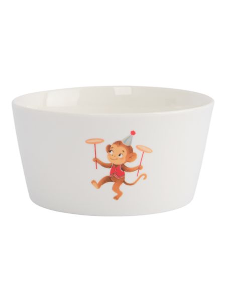 Набор детской посуды на 1 персону, 3 предмета, фарфор, белый, Животные в цирке, Circus ANNA LAFARG