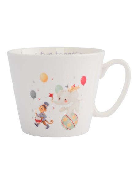 Набор детской посуды на 1 персону, 3 предмета, фарфор, белый, Животные в цирке, Circus ANNA LAFARG