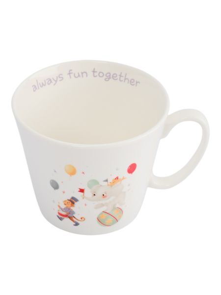 Набор детской посуды на 1 персону, 3 предмета, фарфор, белый, Животные в цирке, Circus ANNA LAFARG