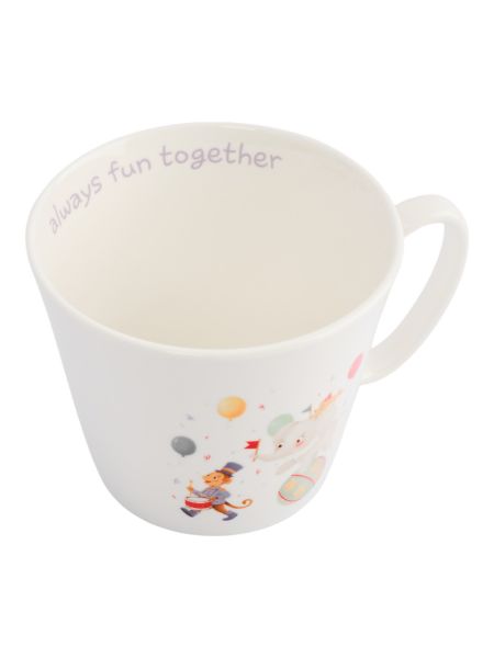 Набор детской посуды на 1 персону, 3 предмета, фарфор, белый, Животные в цирке, Circus ANNA LAFARG