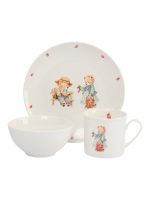 Набор детской посуды на 1 персону, 3 предмета, фарфор, белый, Мишки, Teddy bear ANNA LAFARG