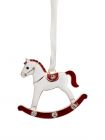 Игрушка елочная, 6 см, металл/стразы, золотисто-коричневая, Лошадка-качалка, New Year