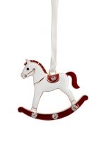Игрушка елочная 6 см, металл/стразы, золотисто-коричневая, Лошадка-качалка, New Year ANNA LAFARG
