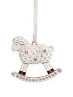 Игрушка елочная 6 см, металл/стразы, золотистая, Овечка-качалка, New Year ANNA LAFARG