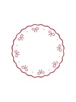 Салфетка под приборы, 38 см, ПВХ/полиэстер, фигурная, молочная, Банты, Love ANNA LAFARG