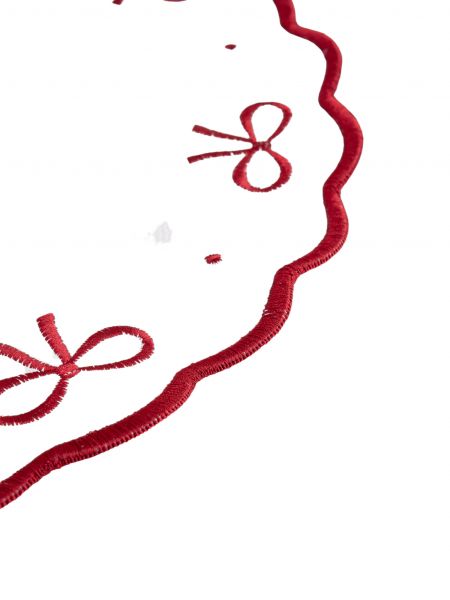 Салфетка под приборы, 38 см, ПВХ/полиэстер, фигурная, молочная, Банты, Love ANNA LAFARG

