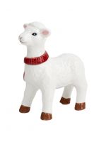 Статуэтка 12 см, фарфор, бело-красная, Ягненок с шарфом, Sheep ANNA LAFARG