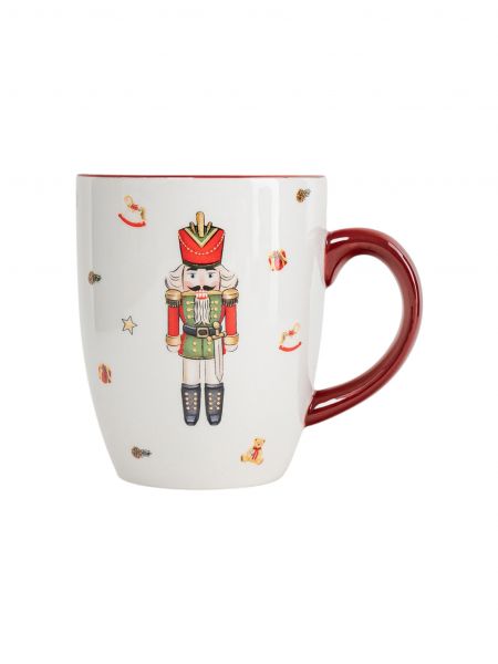 Кружка, 330 мл, керамика D, белая, Елка и Щелкунчик, Nutcracker