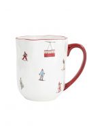 Кружка 580 мл, доломитовая керамика, белая, Лыжники, Skier ANNA LAFARG