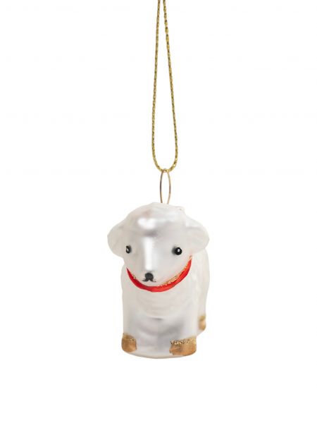 Игрушка елочная, 4 см, 2 шт, стекло, серебристая, Овечки, Sheep