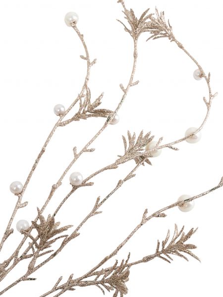 Ветка декоративная, 70 см, пластик/металл, Золотистая ветка с бусинами, Interior gold