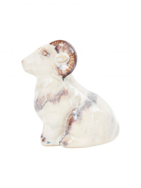 Емкость для соли или перца, 9 см, фарфор P, молочно-коричневая, Баран, Sheep