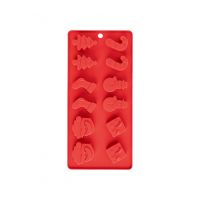 Форма для льда и шоколада 21x10 см, 12 отделений, силикон, красная, Muffin ANNA LAFARG