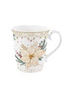 Кружка 275 мл, фарфор, белая, Цветок, White Elegance Easy Life