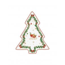 Блюдо 20.5х25,5 см, фарфор, белое, елочка, Щелкунчик и фея, Magie de Noel Easy Life