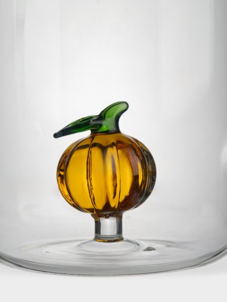 Кружка 450 мл, стекло, зеленая ручка, Тыква, Bright pumpkin ANNA LAFARG
