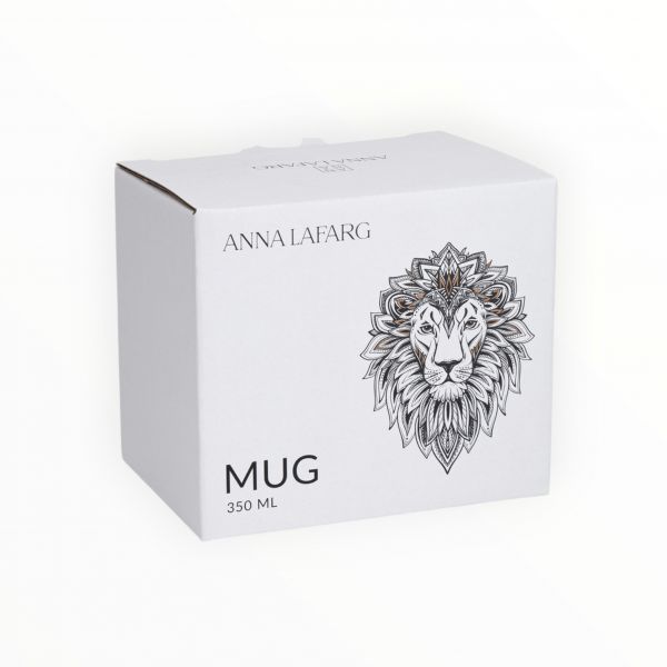 Кружка 350 мл, фарфор, бело-золотистая, Лев, Wild ANNA LAFARG
