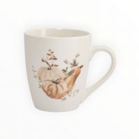 Кружка 370 мл, фарфор P, белая, Тыквы, Pumpkin harvest ANNA LAFARG