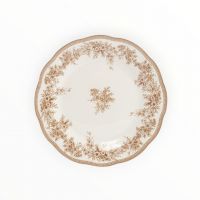 Тарелка закусочная 19 см, фарфор P, белая, Коричневые цветы, Burgundy ANNA LAFARG