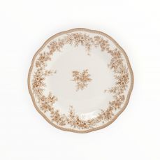 Тарелка закусочная 19 см, фарфор P, белая, Коричневые цветы, Burgundy ANNA LAFARG