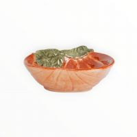 Пиала 15х14х5 см, 540 мл, керамика, оранжево-зеленая, Тыква с листом, Bright pumpkin ANNA LAFARG