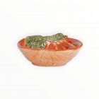 Пиала 15х14х5 см, 540 мл, керамика, оранжево-зеленая, Тыква с листом, Bright pumpkin ANNA LAFARG