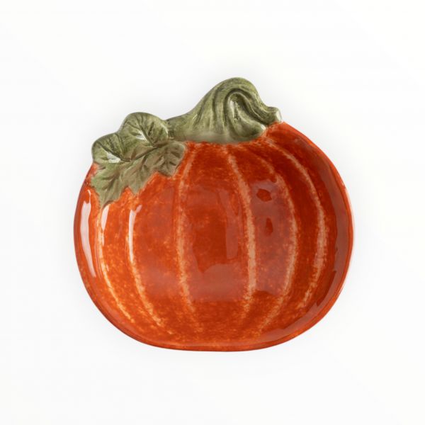 Пиала 15х14х5 см, 540 мл, керамика, оранжево-зеленая, Тыква с листом, Bright pumpkin ANNA LAFARG
