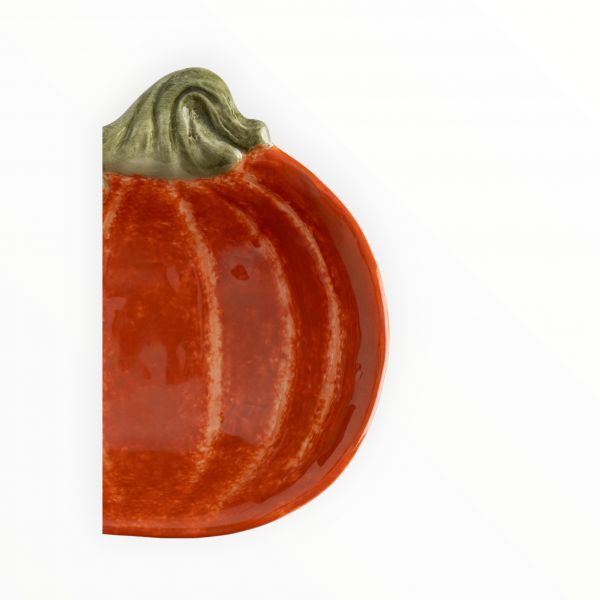 Пиала 15х14х5 см, 540 мл, керамика, оранжево-зеленая, Тыква с листом, Bright pumpkin ANNA LAFARG
