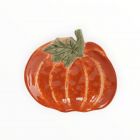 Блюдо 16х14 см, керамика, оранжево-зеленое, Тыква с листом, Bright pumpkin ANNA LAFARG