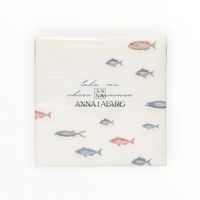 Салфетки бумажные, 21х21 см, 20 шт, квадратные, белые, Рыбы, Sea world ANNA LAFARG