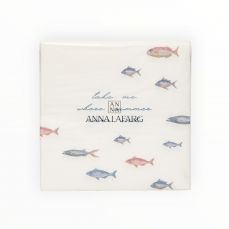 Салфетки бумажные, 21х21 см, 20 шт, квадратные, белые, Рыбы, Sea world ANNA LAFARG