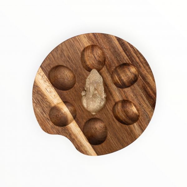 Блюдо пасхальное 15х6 см, 6 отделений, дерево/полирезин, Кролик, Easter ANNA LAFARG