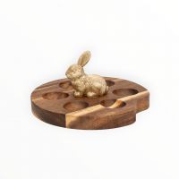 Блюдо пасхальное 15х6 см, 6 отделений, дерево/полирезин, Кролик, Easter ANNA LAFARG