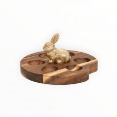 Блюдо пасхальное 15х6 см, 6 отделений, дерево/полирезин, Кролик, Easter ANNA LAFARG