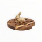 Блюдо пасхальное 15х6 см, 6 отделений, дерево/полирезин, Кролик, Easter ANNA LAFARG