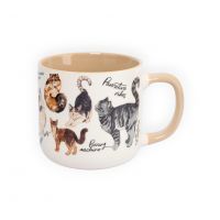 Кружка 400 мл, фарфор, бело-бежевая, Коты, Pets ANNA LAFARG