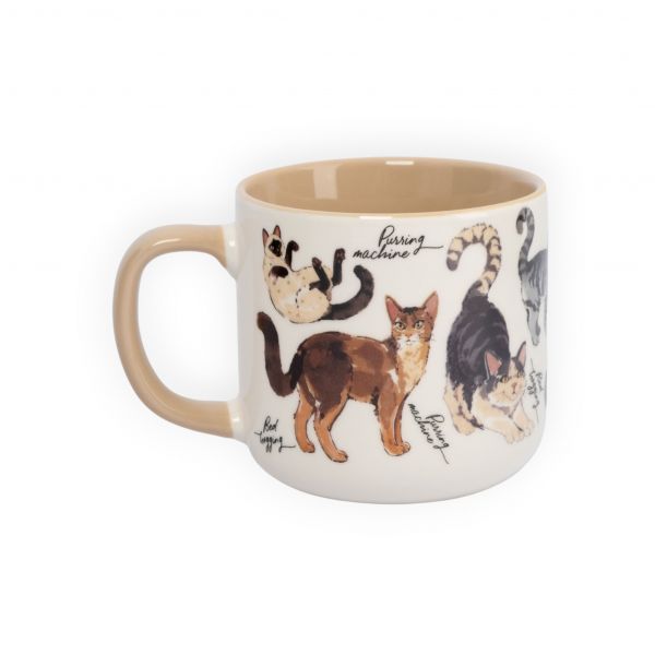 Кружка 400 мл, фарфор, бело-бежевая, Коты, Pets ANNA LAFARG