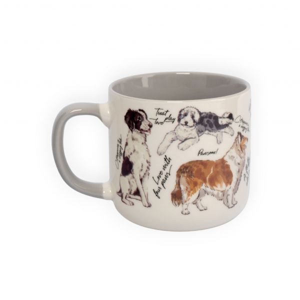 Кружка 400 мл, фарфор, бело-серая, Собаки, Pets ANNA LAFARG