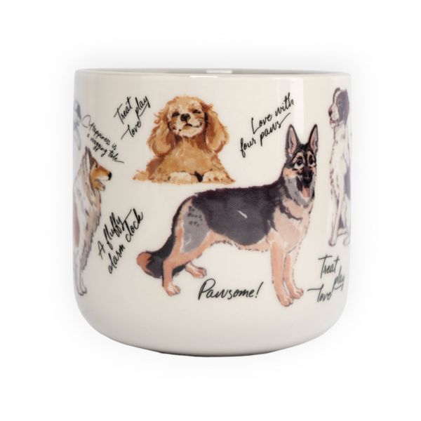 Кружка 400 мл, фарфор, бело-серая, Собаки, Pets ANNA LAFARG