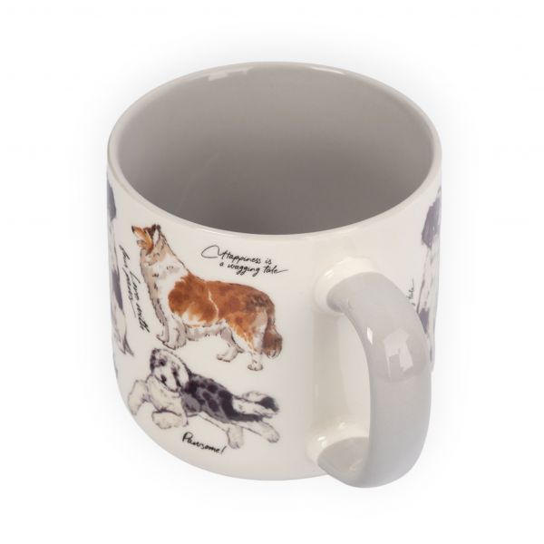Кружка 400 мл, фарфор, бело-серая, Собаки, Pets ANNA LAFARG