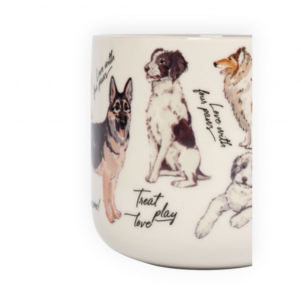 Кружка 400 мл, фарфор, бело-серая, Собаки, Pets ANNA LAFARG